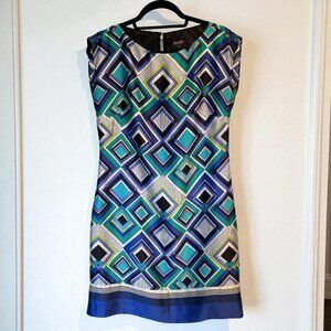 Laundry multicolor geometric pattern sheath dress